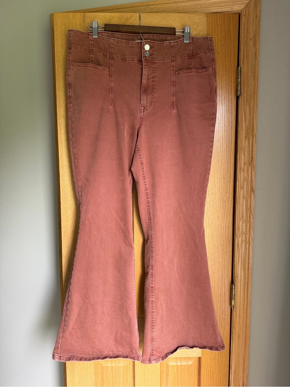 High Rise Terracotta Maurices M Jeans Flare Stretch Denim Women’s Plus 18W Reg